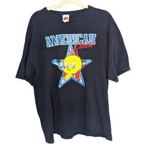 Vintage Loony Tunes Tweety Bird Star American Chick  Woman's Tshirt XL